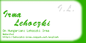 irma lehoczki business card